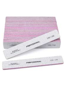 5pcs Professional Rectangular Nail File, Double-Sided Nail Buffer Block, Durable Manicure Tool, 100/180 Grit