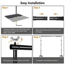 Pipe And Drape Photography Backdrop Stand Kit Adjustable Photo Background Stand 10ft X 8.5ft With Metal Base For Parties Weddings Birthday Party Events Photo Booth With 4 ClampsCarrying Bag. - như hình ảnh - Xem 6