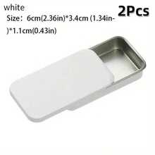 2/6Pcs Of 2.36X1.34X0.43 Inches, Sliding Top Tin Container, Tin Box Container, Small Item Storage Box With Lid, Such As Earrings, Jewelry Crafts, Etc