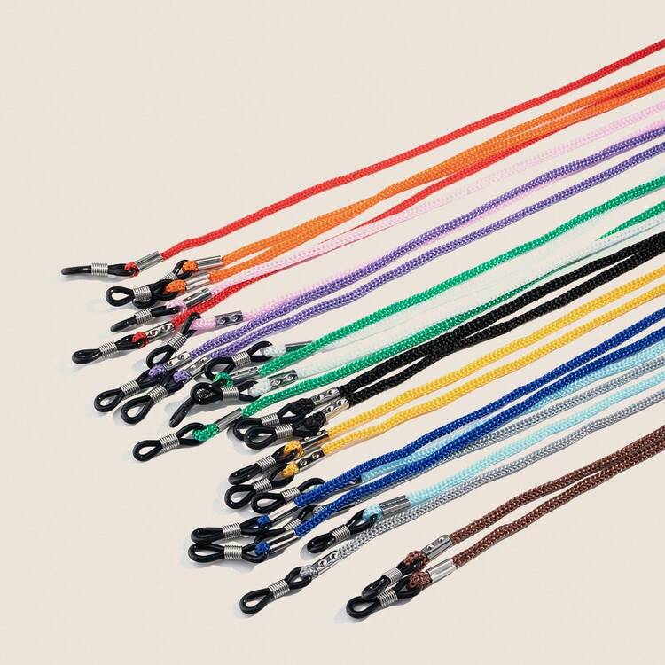 Set de 12 cordones de nailon multicolor y negro para gafas, soporte de moda para gafas, correa para el cuello para anteojos - Multicolor - Ver 2