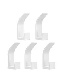 5/10pcs Bathroom Wall Hooks, No Drilling Required, Art Deco Style, Strong Adhesive Door Back Hooks, For Hanging Clothes, Hats, Handbags, Wall Hanging Household Gadgets, Home Organization Bathroom Accessories Bathroom Tools