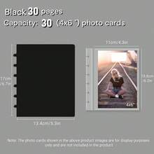 Youcheng Youpin 1 peça de álbum de fotos fofo 4x6, fichário de fotos de cartão postal Kpop de 6 pol., livreto de adesivos faça você mesmo em cores sólidas, preto/branco/transparente, álbum de fotos de grade única em atmosfera simples e de cor sólida, folhas soltas de PP, sem ácido e sem PVC, para armazenar cartões de fotos, armazenamento e exibição de fotos de família