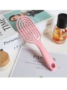 1支双功能空心梳，干湿两用 - 轻柔按摩设计，ABS塑料手柄，适合所有发质，减少打结和毛躁，改善头皮健康，是理想的小礼物，居家必备，日常使用，方便旅行携带，空心圆梳，带蓬松按摩齿的时尚美发造型梳。