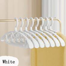 10 Unidades de Cabides Antiderrapantes e Sem Rastros para Roupas Grossas e Largas, Acabamento em Veludo, Suporte Resistente, Organizador de Armário Economizador de Espaço para Camisas, Blusas, Suéteres, Vestidos, Ternos e Casacos, Solução Ideal de Secagem de Roupas para Quartos Pequenos, Cabides com Ombros Largos e Aperto Seguro - Multicolorido - Visão 6