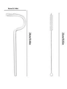 4 件/3 件/1 件防皱唇吸管，防口红吸管，Lipz 风格吸管，带清洁刷的弯曲长笛吸管，易于清洁，可重复使用，万圣节和圣诞节派对用品