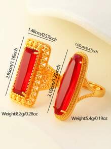 1 pieza Anillo abierto con borde de cuentas calado con estilo de palacio vintage, adecuado para fiestas, bailes, festivales, gran opción de regalo