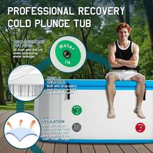 Portable Inflatable Ice Bath Tub For Athletes, Cold Plunge With Insulated Lid, Non-Slip Mat & Handles, Works With Water Chiller For Indoor/Outdoor Recovery - Oval - White - 210Gal - View 4