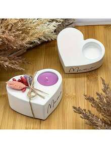 Silicone Heart Candle Holder Mold - DIY Resin & Concrete Casting Moulds, Tealight Holder For Home Decor Crafts