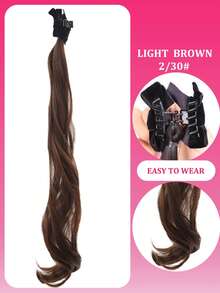 Extensión de cola de caballo con lazo, clip para el cabello, extensiones de cabello sintéticas para niños, peinado de moda fácil para bebés, niñas pequeñas y niños, regalo - Multicolor - Ver 14