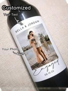 1-3pcs Custom Photo Wine Labels, Personalized Wine Bottle Labels, 30th Birthday Wine Labels, Personalized Engagement Gift Wine Labels, Engagement Gift, Wedding Wine Labels, Proposal Gift, Custom Photo - Multicolor - View 6