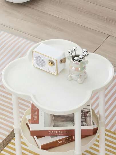 1pc Moderne Minimalist Living Room Four Leaf Clover Coffee Table/Nightst Tier Cloud Shaped Shelf, Home Bedside Tafel view 2