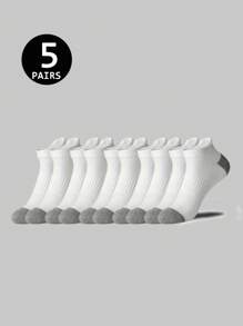 5/10/20 Pairs Men's Black & White Outdoor Sports Mid-Calf Socks, Daily Fitness Casual Socks, Running Socks, Sports Socks, Spring/Summer/Autumn/Winter, Fall