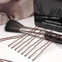 100PCS U-Shaped Hair Pins - Black Bobby Pins For Women (Pain-Free, All Hair Types) - màu nâu - Xem 5