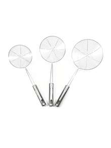 1 Stück Edelstahl Spinnen-Schöpfkelle, langstieliger Metallschaumlöffel zum Frittieren von Lebensmitteln, Pasta und Nudeln, perfekt zum Kochen und Frittieren, langanhaltend Küchenutensil für Pasta und mehr - Verschiedenfarbig - Übersicht 5