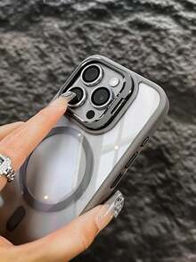 CteGlodrix 3-In-1 Magnetic Metal Frame Lens Protector/Stand Phone Case, Compatible With IPhone 17/17Pro/17Pro Max/16/16Pro/16Pro Max/15/15Pro/15Pro Max/14/14Pro/14Pro Max/13/13Pro/13Pro Max/12/12Pro/12Pro Max/11/17 Pro Max, Acrylic Anti-Drop Hard Protective Cover - Burnt Orange - View 5