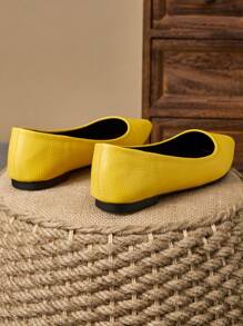 MonaNise Women's Pointed Toe Fashion Low Vamp Flats, Outdoor Casual Wear, Purple, Champagne, Red, Yellow, Black