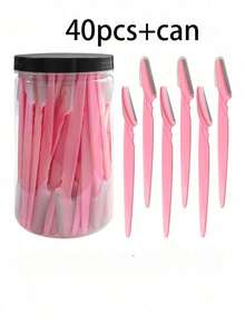 70件/50件/30件/20件装多色眉毛修剪器和剃须刀套装，眉毛修剪器和剃须刀，去角质和脱毛工具，身体毛发修剪器和面部及眉毛剃须刀套装，长柄刀片配精密保护盒，多功能眉毛修剪器，适用于比基尼或旅行，化妆，价格实惠，房间装饰，梳妆台，旅行，卧室，化妆配件，眉毛剃刀，价格实惠，圣诞礼物，化妆品，化妆工具，便宜货，礼物，女士礼物，圣诞礼物 - 粉色 - 查看 19