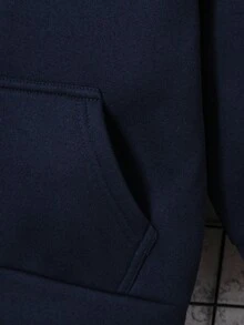 男童经典复古风休闲街头连帽长袖外套，配有大贴袋、拉链门襟，纯色设计，适合户外运动、返校、通勤、社交聚会、派对以及春秋冬季穿着。 - 寶藍色 - 查看 6