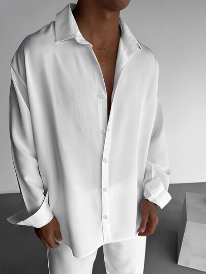 The Essential Men's Dress Shirt, Old Money Style Classic White Button Down For Wedding & Banquet, Relaxed Fit Long Sleeve Formal Top, All Season Versatile Office Commuting To Vacation Daily Wear Gift For Him, Fall