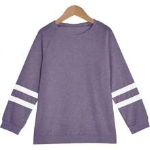 Apbondy Girls Shirts Casual Long Sleeve Crewneck Loose Striped Sweatshirts Pullover Tops