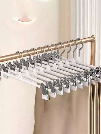 60pcs/20Pcs/10Pcs Adult Fully Plastic10PCS/5PCS Dipped Pants Rack Pants JK Skirt Clips Household Drying Seamless Stainless Steel Storage Hanger Hanging Underwear Special Anti-Aging Metal Pants Clips Clothes Drying Clothing Store Household Hangers