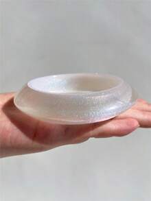 1 chiếc vòng tay nhựa trong suốt không đối xứng màu tím sáng, thiết kế độc đáo, thích hợp cho kỳ nghỉ hè, quà tặng cho bạn bè - Nhiều màu - Xem 16