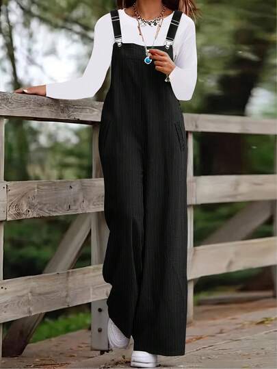 1 条纯色灯芯绒口袋金属纽扣带裤子，适合节日、婚礼、度假、办公室、日常穿着、约会、旅行、秋冬、牛仔风格