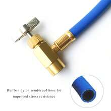 R134A Refrigerant Charge Hose Kit, 18.1" R134a AC Refrigerant Charging Hose With Gauge, Auto A/C Refrigerant Dispensing Valve Recharge Nylon Hose Kit, Car Accessories (46cm) - 18.1" (46cm)