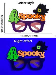 1 pièce Cadre de lunettes lumineux et amusant pour animaux de compagnie pour Halloween, fabriqué en matériau fluorescent, brillant la nuit. Accessoire essentiel pour les fêtes d'animaux de compagnie. 3 styles disponibles : citrouille, toile d'araignée et cadres lumineux en forme de lettre. Accessoire de costume mignon pour animaux de compagnie pour les fêtes et les décorations de vacances