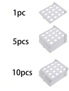 1/5/10pcs Foldable Boards, Wrinkle-Resistant Plastic Wardrobe Storage Boxes, T-Shirt & Shirt Organizer Racks, Suitable For Wardrobe Organization And Storage - Multicolor - View 9