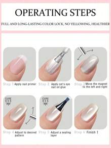 XEIJAYI 2支装15ml绿色猫眼凝胶指甲油套装，UV LED浸泡式指甲凝胶，半永久，DIY沙龙级美甲凝胶，适合春夏美甲 - 彩色 - 查看 10