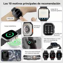 Reloj inteligente con auriculares bluetooth incluido unisex multifuncional perfecto para regalo paquete reloj inteligente con auriculares conexion bluetooth llamadas manos libres musica control notificaciones monitoreo actividad fisica resistente agua diseno elegante y practico - Naranja - Ver 6