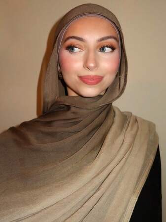 1条180*85厘米女士莫代尔纯色粘性纤维透气柔软莫代尔头巾围巾，适用于阿巴雅长袍、连衣裙等。