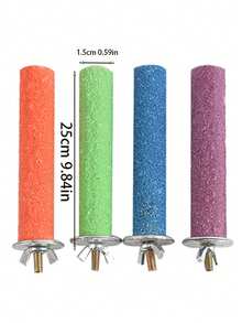 Parrot Claw Grinding Stick, Natural Wooden Perch For Small Birds, Non-Slip & Wear-Resistant Scratching Post, Cage Exercise Claw Trainer, Pet Bird Supplies - Multicolor - View 11