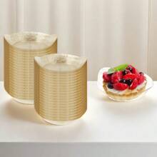 200/100/50 件 1 盎司迷你甜点盘，黑色小黑色开胃菜盘，用于盛放开胃菜、芝士蛋糕、草莓、冰淇淋 - 黑色 - 查看 9