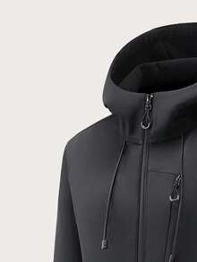 Women's Thermal Thermal Lined Waterproof Windproof Softshell Hiking Jacket – Thick Warm Outdoor Hooded Trekking Coat With Zip Pockets, Breathable Camping & Mountaineering Rain Jacket,Winter,Skiing - Black - View 4