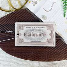 Harry Potter 1pc Harry Potter Platform 9¾ Aromatherapy Tablet, Vintage 93⁄4 Platform Ticket Bookmark Notice Stamping Return Ticket Tablet Car Air Freshener Aromatherapy Hanging Sheet For Air Freshener Vent Pendant Air Outlet Sachet Living Room Bedroom Home Decorations