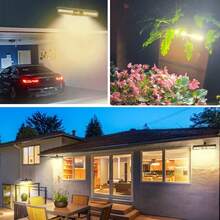 2 buah Lampu Sensor Surya Tahan Air untuk Luar Ruangan, 36 Bohlam LED, Suhu Warna 6000K, Lampu Keamanan Surya Portabel untuk Pagar, Garasi, Berkemah, dan Lainnya - Hitam - View 10