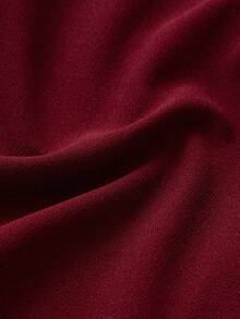 优雅法式浪漫露背镂空收腰性感迷人长裙，酒红色，适合圣诞节、节日派对、约会等场合