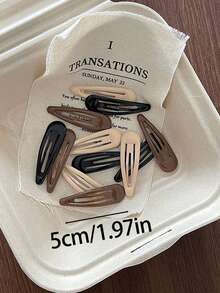 30pcs Y2K Style Cute Girl Black, Beige, Brown Mini Oil Drop Hair Clips, Fashion Versatile Hair Accessories Suitable For Daily, Casual, Commute, Beach, Ponytail, Bun, Washing Face, Makeup, Outfit Matching Plant Claw Clips Fall Hair Clutch Autumn Decor Accessories For Women Winter For Vacation Outfits Woman - Multicolor - View 2