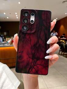 1pc Dark Gothic Style Red Blood Vessel Pattern Painted Pupil Black Matte Texture TPU Protective Phone Case, Suitable As Gift For Boyfriend/Girlfriend, Compatible With Apple, OPPO, Vivo And Other Android Models - Multicolor - View 8