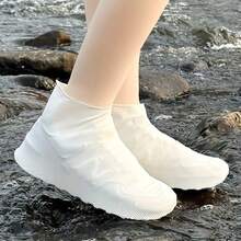 1 双便携式雨靴套，耐用防滑防水鞋套 - 加厚设计，增强耐用性，橡胶乳胶材料，适合户外活动和全天候保护，适合男女