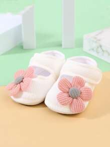 1 Peça Sapatos de Primeira Caminhada para Bebês Meninos e Meninas, Meias Planas de Sola Macia Antiderrapante para Primeiros Passos de Bebê, Sapatos de Princesa para Vestido Recém-Nascido, Sapatos de Berço