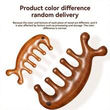 NEFOUME Natürlicher Sandelholz Massagekamm | Antistatisch | Kammzähne Massage + Gua Sha Schaben | Simulierte Doppelfinger-Augenmassage | Ergonomischer rutschfester Griff | Geeignet für Kopf, Nacken, Schulter, Beine und mehr Bereiche, Haare, Haarpflege, Schule, Rückkehr zur Schule, Reisen, Reiseaccessoires, Haushaltsartikel, Spa, Massagetool, Massage, Massagegerät, Spa - Braun - Übersicht 2