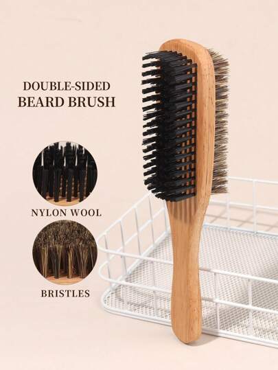 1Pc Double-Sided Brush For Men And Barbers – Medium And Firm Bristles For Thick Coarse Hair ,Men's Hair Brush For Smoothing, Slick Back, Fades, Beards, 360 Waves To Style, Polish, & Lay Down Hair To Create A Sleek Hairstyle For Women & Men,Hair Clips,Hair Accessories,Hard & Soft Hair Brush, Men S Beard Brush, Double Sided Beard Brush, Imitation Brush With Rubber Wood Handle For Men, Hard & Soft Hair Brush Beard Styling Brush,Brush,Hair Brushes,Edge Brush,Brush Hair,Hair Comb,Comb Hair,Detangling Brush,Ball Brush,Mini Hair Brush,Hair Brush Set,Wooden Comb,Hair Brush, Brush, Comb, Slick Back Brush, Hairbrush, Edge Brush, Brush Hair, Hair Comb, Hair Brush Set, Comb Hair, Mini Hair Brush, Detangling Brush, Hair Brushes,Hair, Accessories, Hair Products, Hair Tools, Hair Stuff, Hair Care, Curly Hair Brush, Barber, Barber Accessories, Hairdressing Equipment,Travel Essentials,Travel Essential,Hairstyle,Hairdressing