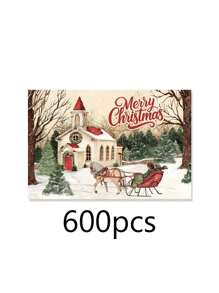 1/2/4pcs 30x45cm Christmas Theme Placemats, Vintage Christmas Snowy Landscape, Christmas Carriage Pattern Placemats, Kitchen Dining Table Decor, Decorative Accessories, Tableware Mats, Room Decor, Dining Table Decor