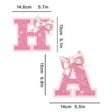 Różowy, brokatowy baner urodzinowy z kokardką, girlanda na imprezę z motywem kokardy, dekoracja urodzinowa