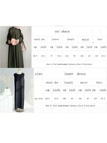 1 套透气、亲肤面料穆斯林三件套服装，适合女性日常穿着、阿巴雅、经典百搭（穆斯林开衫 + 吊带背心 + 腰带） - 彩色 - 查看 5