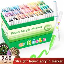 240/120/72/56/24/8 Farben Acrylstifte, flüssige Tinte mit weicher Spitze, für Studenten, nicht transparent, mischbar, vielfältige Farboptionen, Aquarellpinselstift, hochwertige Kunstbedarf, Schul- und Lernbedarf