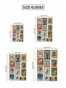 1 pièce Affiche murale vintage sans cadre avec timbre de Noël. Affiche de vacances classique avec des designs de timbres rétro pour la décoration festive de la maison, de la chambre d'étudiant et des cadeaux nostalgiques. Décoration de Noël, décoration d'arbre de Noël, cadeaux, décoration de Thanksgiving, de mariage, de maison, d'automne, d'anniversaire, fournitures de fête, décoration intérieure de fête, décoration d'Halloween, décoration murale, ornements d'Halloween - Multicolore - Voir 9